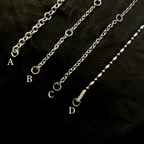 A:55/57.5/60cm※太め B:45/47.5/50 C:70/75/80cm D:50cmのみ※BとCの違いは長さだけです。